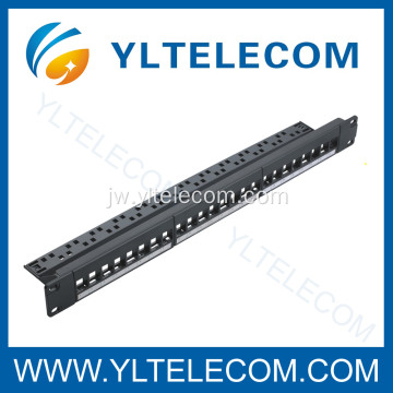 24port KONTUSE Gunung Patch Panel kanthi manager kabel